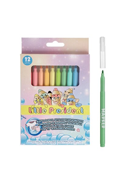 Little President Set carioci cu vârf subțire pentru desen, 12 bucăți – lavabi...