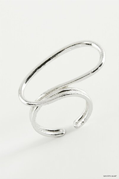ZERO LAND Spt-Gld Oval Metal Ring (234656) Silver Color