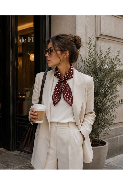 Bandana Patterned Women's Scarf (50X50)