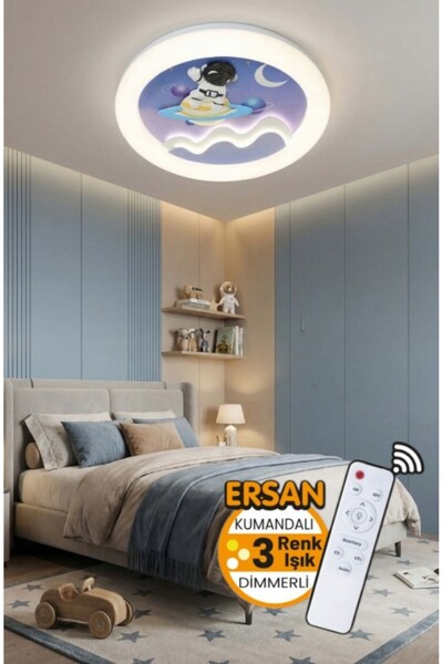 Ersan Avize Ufo Modern 50'lık Gezegen Adam Görünüm Kumandalı 3 Renk Modern Pl...