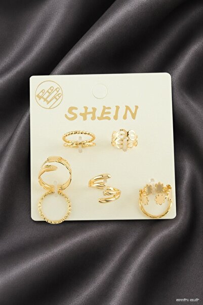 ZERO LAND Spt-Gld 7 Pieces Leaf Luxury Ring (232933) Yellow