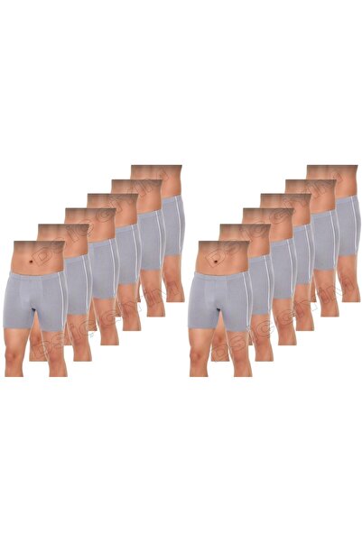Yıldız Çamaşır 107 Men's Modal Boxer Shorts Gray 12 Pieces