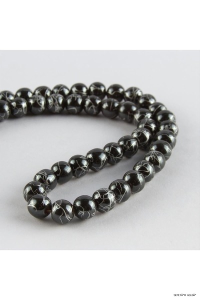 ZERO LAND Spt-Gld Striped Hematite Stone 8 (00128) mm White