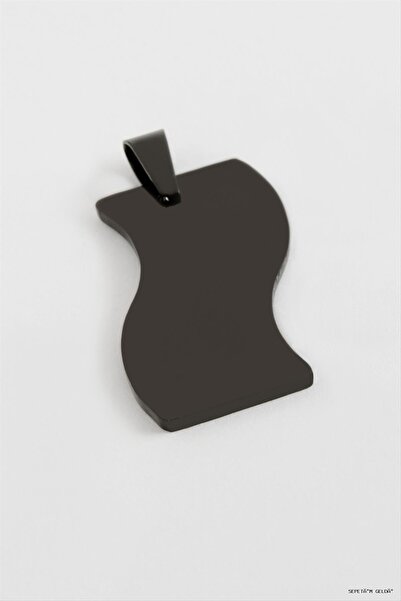 ZERO LAND Spt-Gld Flag Name Engravable Steel Pendant 3 (04031) cm Black