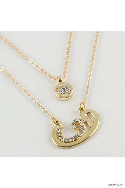 ZERO LAND Spt-Gld Vav Figured New Season Double Necklace (01003) Yellow Standard