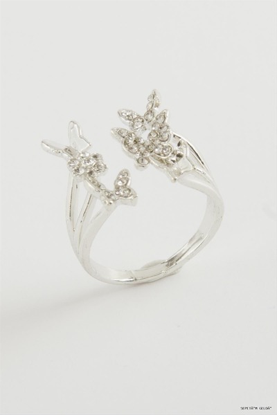 ZERO LAND Spt-Gld Zircon Stone Ring (235701) Silver Color
