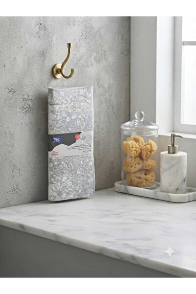 Titiz Plastik Titiz Tp-700 Gray Floral Patterned Folded Microfiber Dish Dryin...