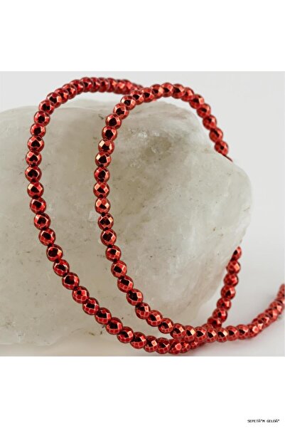 ZERO LAND Spt-Gld 4 mm Faceted Hematite (00139) Stone Red