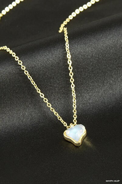 ZERO LAND Spt-Gld Heart Glass (235419) Necklace Yellow