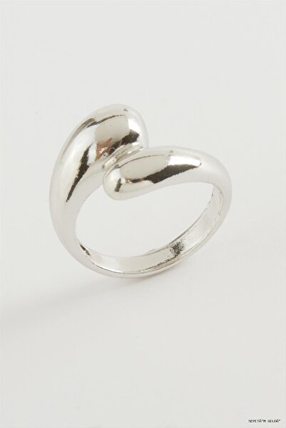 ZERO LAND Spt-Gld Water Drop Metal Ring (04632) Silver Color