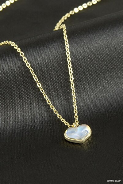 ZERO LAND Spt-Gld Heart Glass (235416) Necklace Yellow