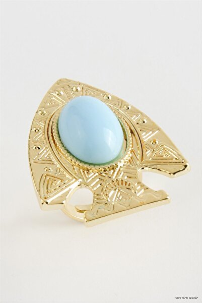 ZERO LAND Spt-Gld Fish Turquoise Stone (11538) Ring Yellow