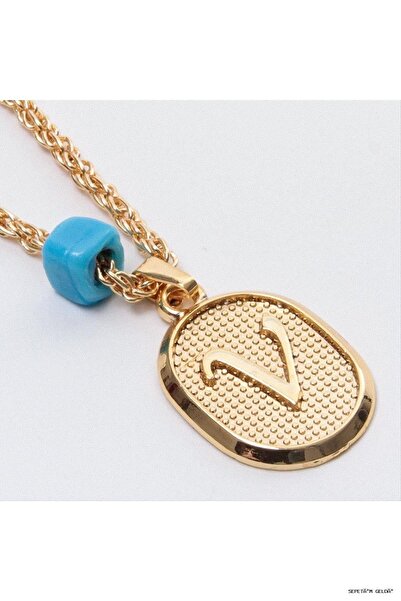ZERO LAND Spt-Gld Plastic Beaded Twisted Letter (02236) Necklace V