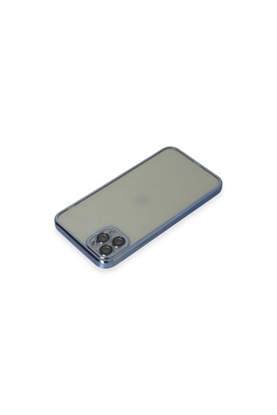 Practials İphone 11 Pro Max Kılıf Lensli Silikon - Açık Mavi