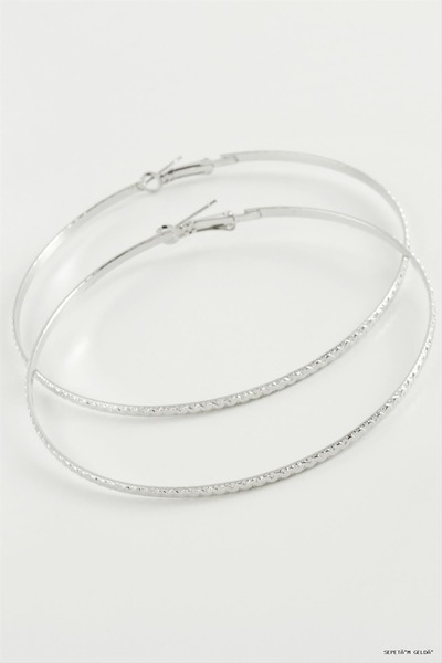 ZERO LAND Spt-Gld Twisted Zigzag Metal Hoop Earrings 8-9-10 cm (235202) 9 cm