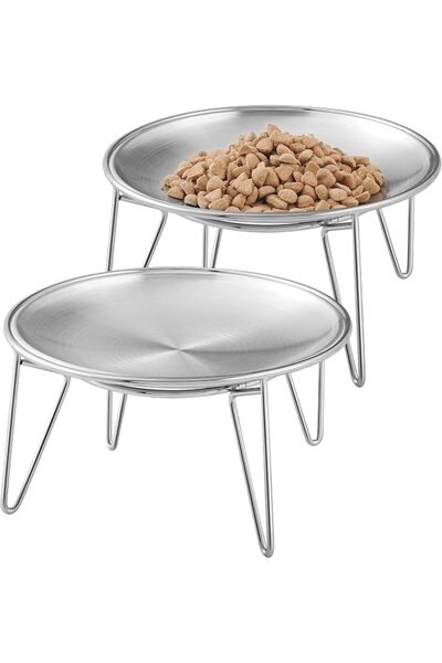wellbros Cat Food Bowls, 2 Pieces Stainless Steel, Dishes (Surface) to Avoid ...