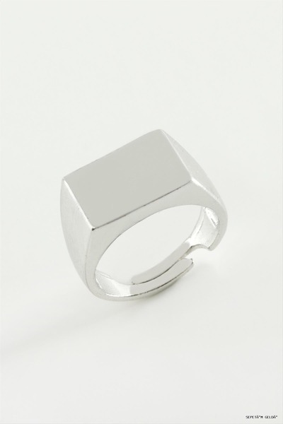 ZERO LAND Spt-Gld Name Engravable Metal Ring (234750) Silver Color