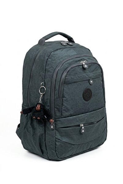 H&D COLLECTİON Rucsac gri unisex pentru școală, țesătură rezistentă la apă, d...