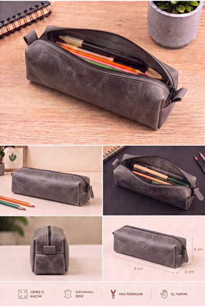 BeeBlack Suport pentru pixuri din piele naturală 100% - Etui pentru pixuri mi...