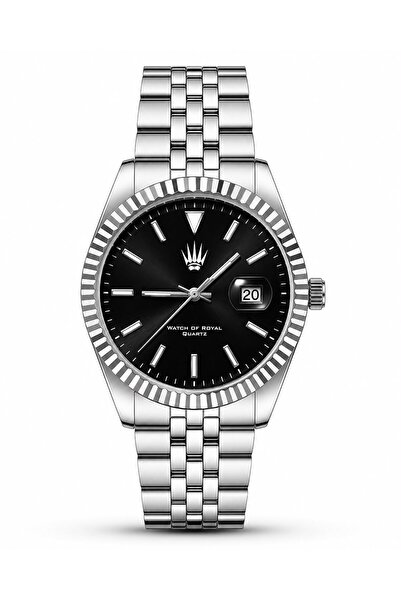 WATCHOFROYAL Imperio Silver Black Steel Wristwatch