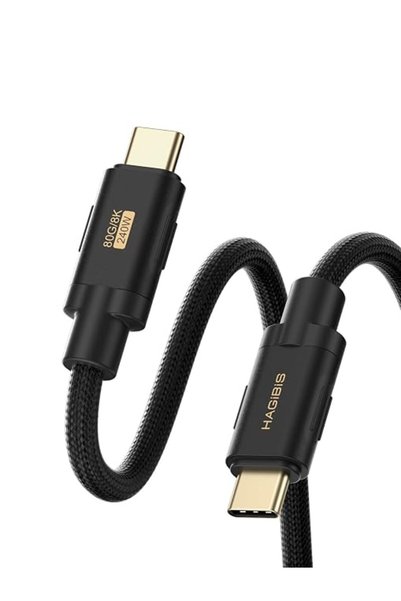 Hagibis كابل USB4 V2، 80 جيجابت في الثانية، 240 واط، 8K@60Hz، كابل شحن سريع م...