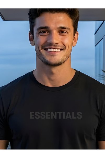 Free Tarz Essentials Siyah Tshirt Gri Klasik Tasarım