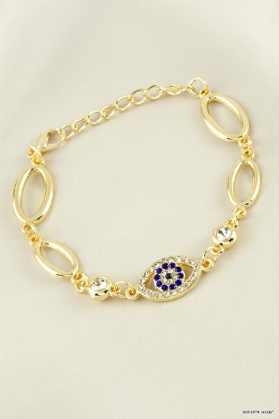 ZERO LAND Spt-Gld Oval Eye Stone Tr (05032) Bracelet Yellow