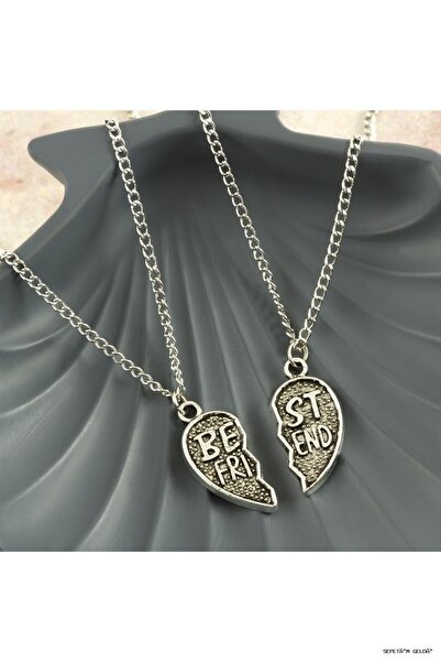 ZERO LAND Spt-Gld Best Friend Ir Necklace -Couple Necklace- (11557) Silver Color