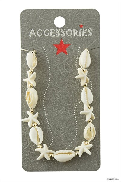 ZERO LAND Zngzrmll Starfish Seashell (24237) Anklet Cream