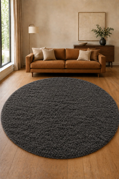color halı Premium Renk Puffy Yuvarlak Halı Kaymaz Taban Yıkanabilir Halı Yum...