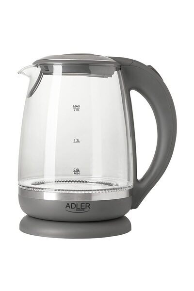 adler Fierbator electric cordless, Inox si Sticla, Capacitate 2 l, putere 220...