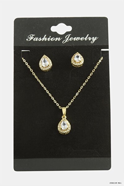 ZERO LAND Zngzrmll Drop Zircon Stone Set Pendant (31207) Silver Color