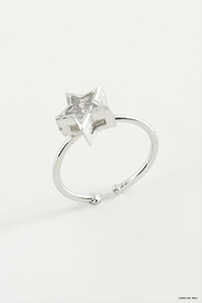 ZERO LAND Zngzrmll Rectangular Stone Ring (34424) Silver Color