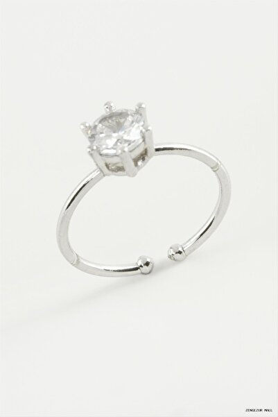 ZERO LAND Zngzrmll Zircon Solitaire Ring (34412) Silver Color