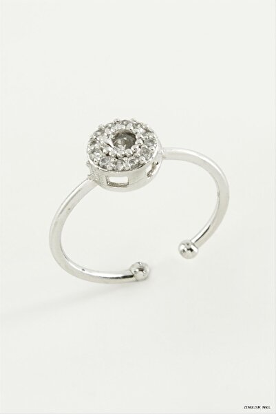 ZERO LAND Zngzrmll Round Zircon Stone Ring (34419) Silver Color