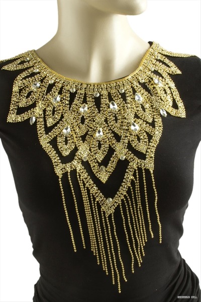 ZERO LAND Zngzrmll Stone-Embellished Shoulder (34204) Necklace Yellow