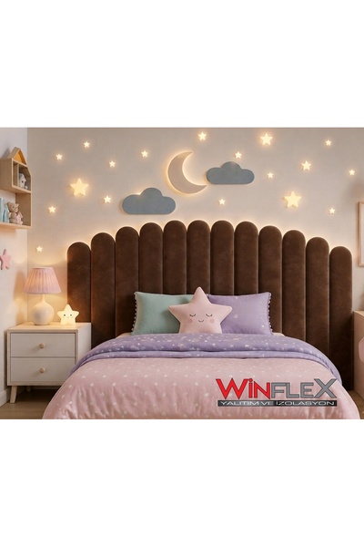 WİNFLEX Ay ve Bulut Konseptli Yatak Başlığı ve Dekorasyon Seti (180 cm)
