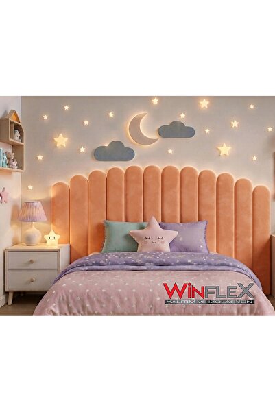 WİNFLEX Ay ve Bulut Konseptli Yatak Başlığı ve Dekorasyon Seti (180 cm)