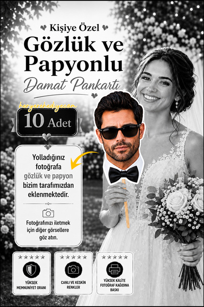 heryerehediye Kişiye Özel Bekarlığa veda Bride To Be Damat Pankartı 10 Adet (...