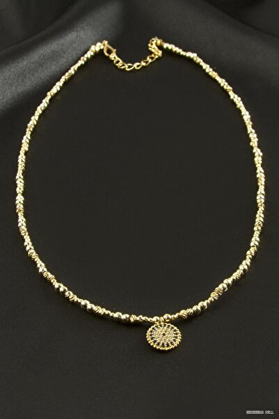 ZERO LAND Zngzrmll Evil Eye Zircon Stone Metal Beaded (34215) Necklace Yellow