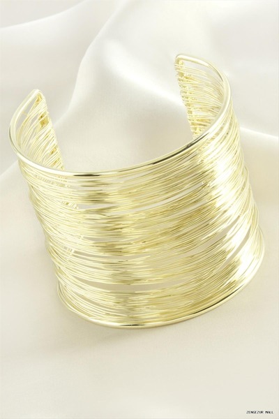 ZERO LAND Zngzrmll Wrapped Wire Clamp (24959) Bracelet Yellow
