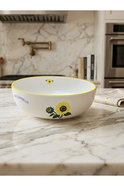 evinbizden Sunflower Patterned Serving Presentation Bowl 20 cm Ceramic Model