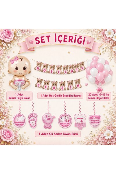 Doğasüs Hoşgeldin Bebeğim Parti Seti Bebek Folyo Balon