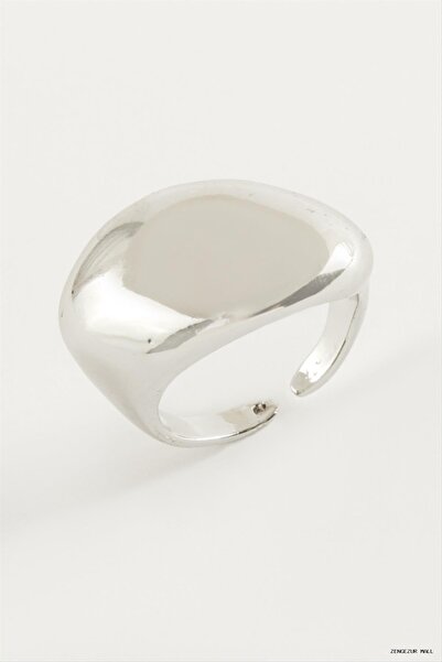 ZERO LAND Zngzrmll Oval Metal Ring (41935) Silver Color