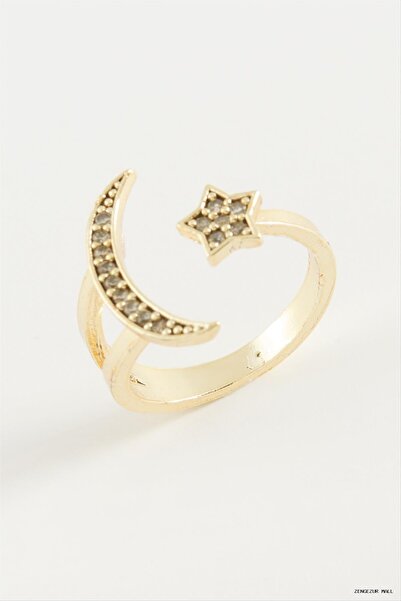 ZERO LAND Zngzrmll Moon Star Zircon Stone (34937) Ring Yellow