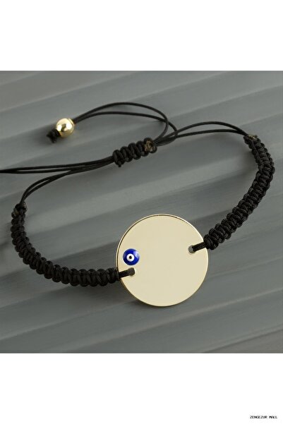 ZERO LAND Zngzrmll Round Name Engravable Blank Plate Braided (41200) Bracelet...