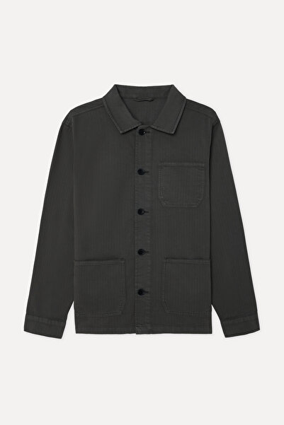 Mudo Men's Khaki Herringbone Patterned Regular Fit Jacket