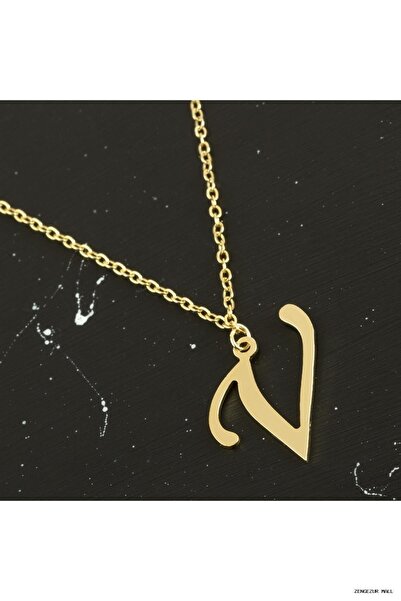 ZERO LAND Zngzrmll Solid Brass Lettered (43620) Necklace V