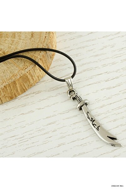 ZERO LAND Zngzrmll Zülfikar Metal Vinlex Leather (40556) Necklace Black