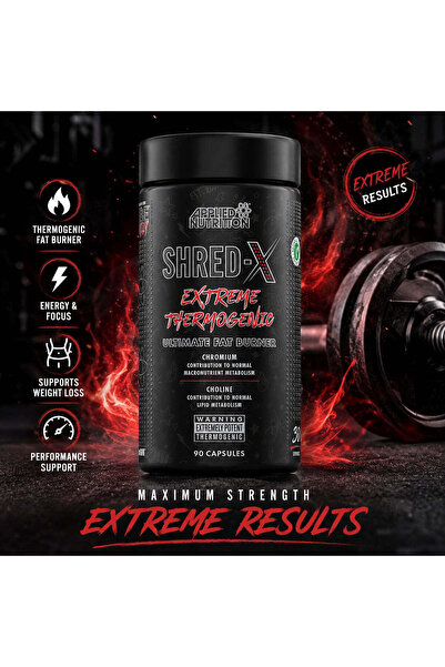 applied nutrition Shred X Tyrosine Theanine Green Tea Caffeine Extreme Thermo...